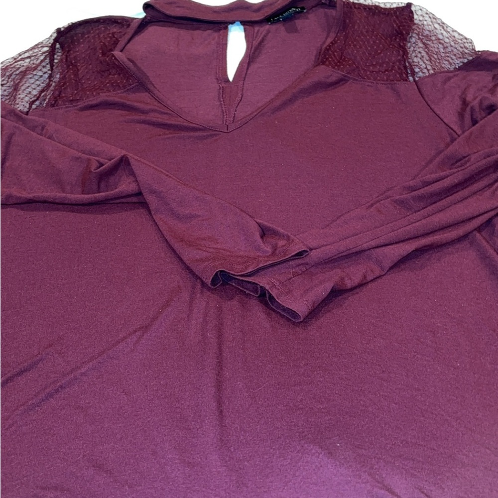 Lane Bryant Deep Purple Long Sleeve Top